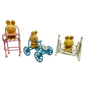 Vintage Enesco Mini Figurines Baby Bunny Easter Rabbit